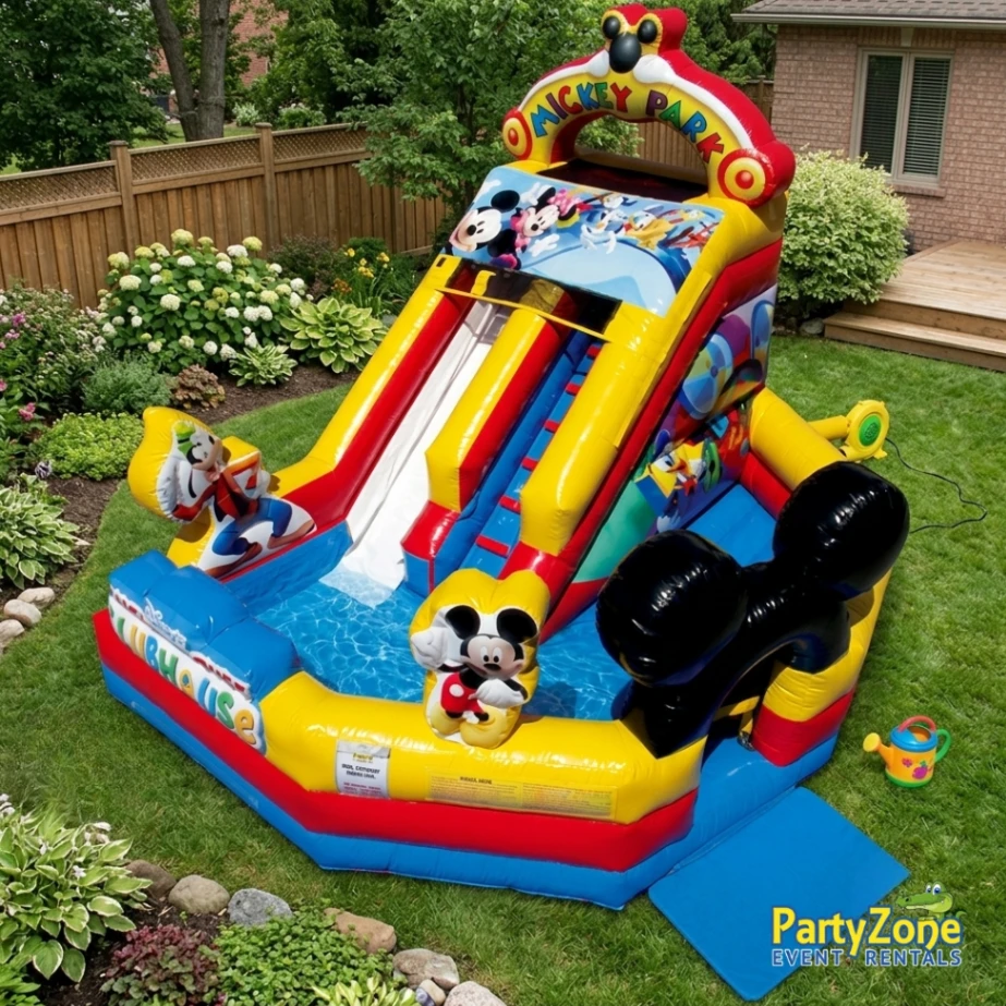 13ft Mickey Park Junior themed water slide rental for Gretna LA toddler and preschool parties