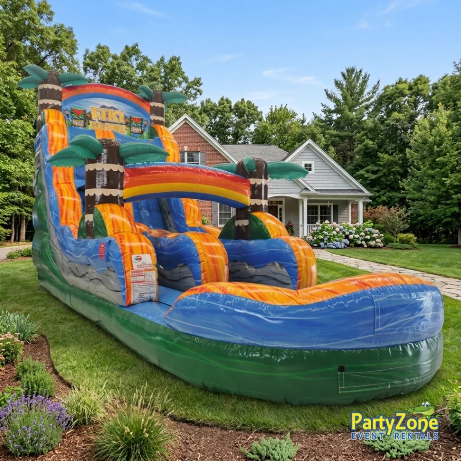 15ft Tiki Plunge water slide rental for Gretna LA summer parties near Timberlane and the historic district