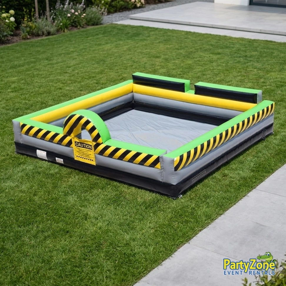 Caution inflatable foam pit rental for Gretna LA kids and teen foam parties