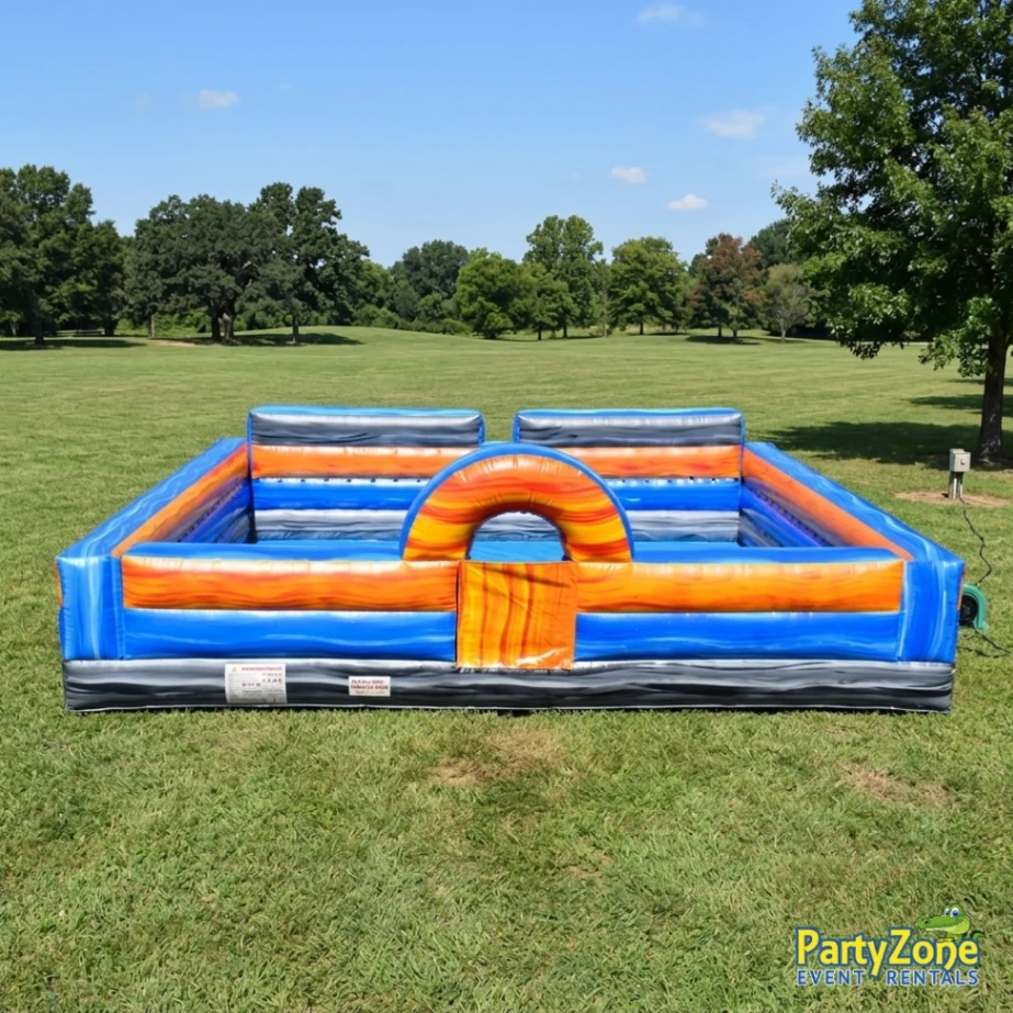 Marble inflatable foam pit rental for Gretna LA kids foam parties in tight yards