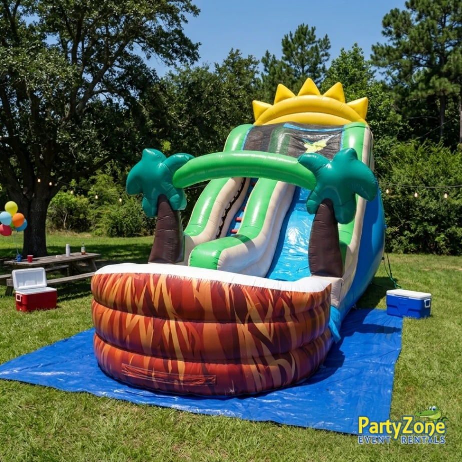 18ft Life's a Beach water slide rental for Harahan LA summer parties with splash landing