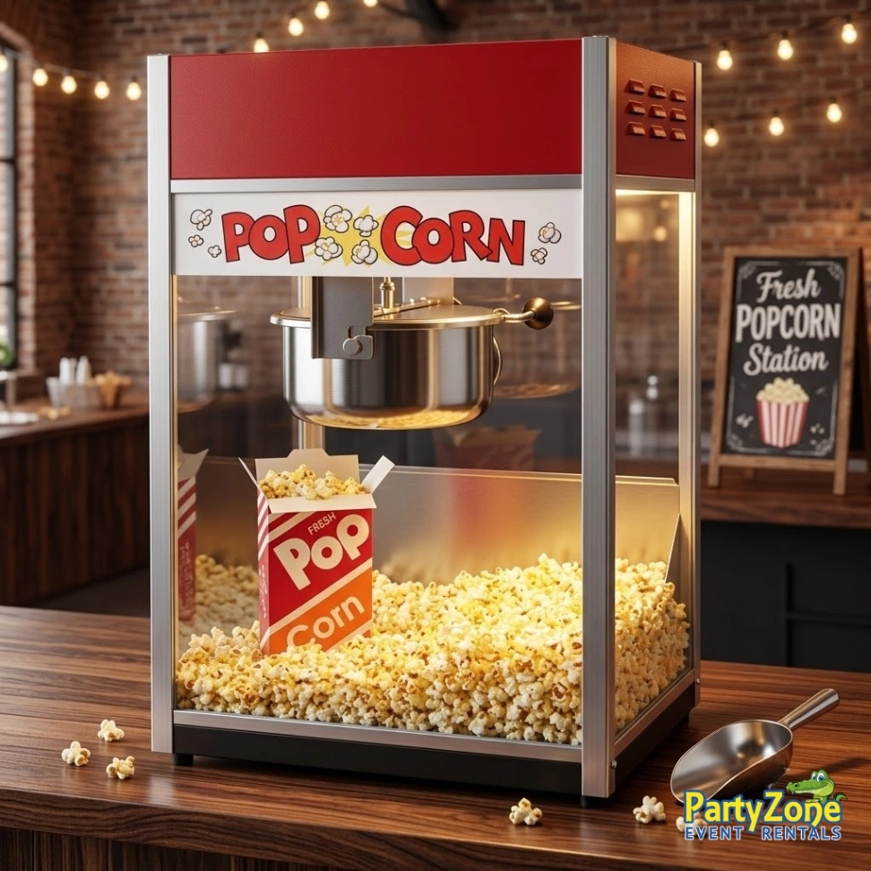 Popcorn machine rental for Harahan LA backyard movie nights and block parties, pops fresh all day