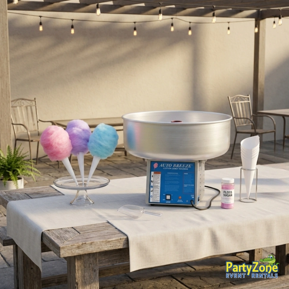 Cotton candy machine rental for Chalmette LA school fairs and birthday parties