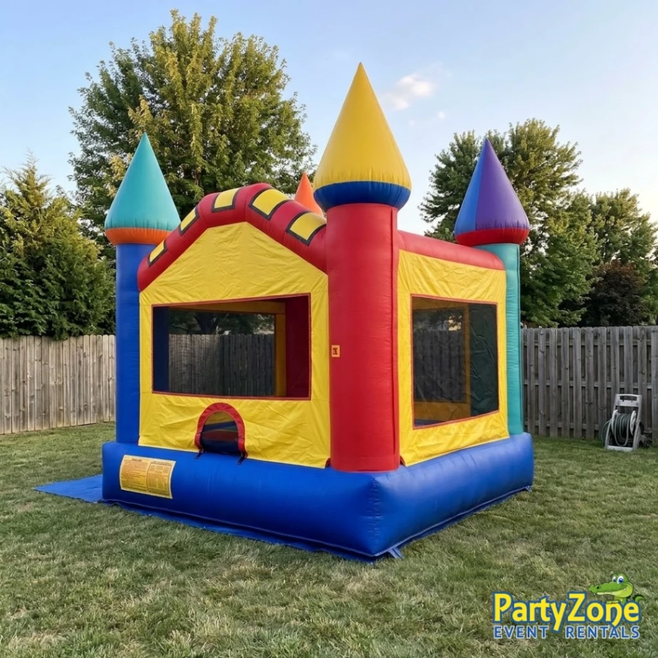 Fun Castle standard bounce house rental for Chalmette LA backyard birthday parties, fits standard side gates