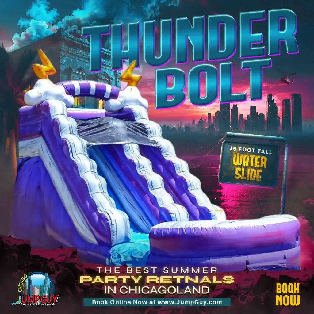Image of 15ft thunder bolt water slide rental