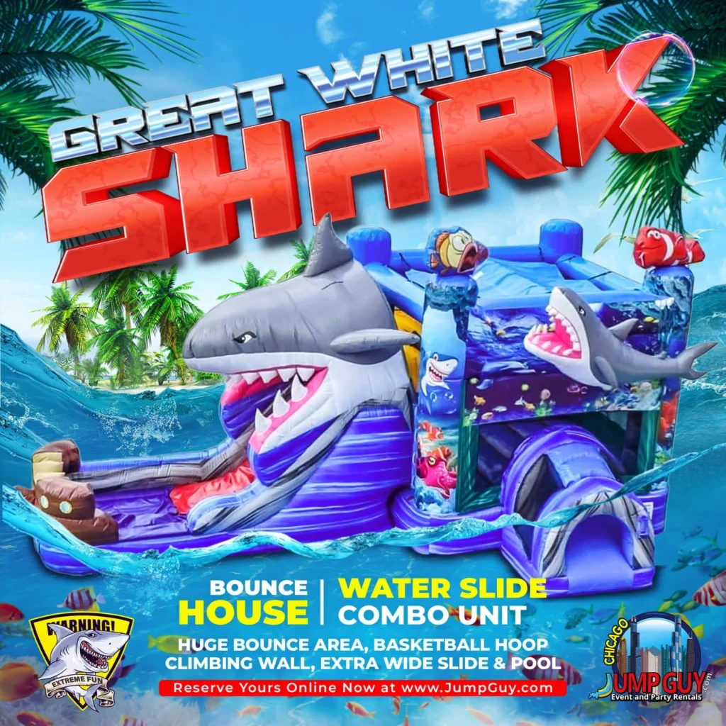 great-white-shark-bounce-house-slide-combo