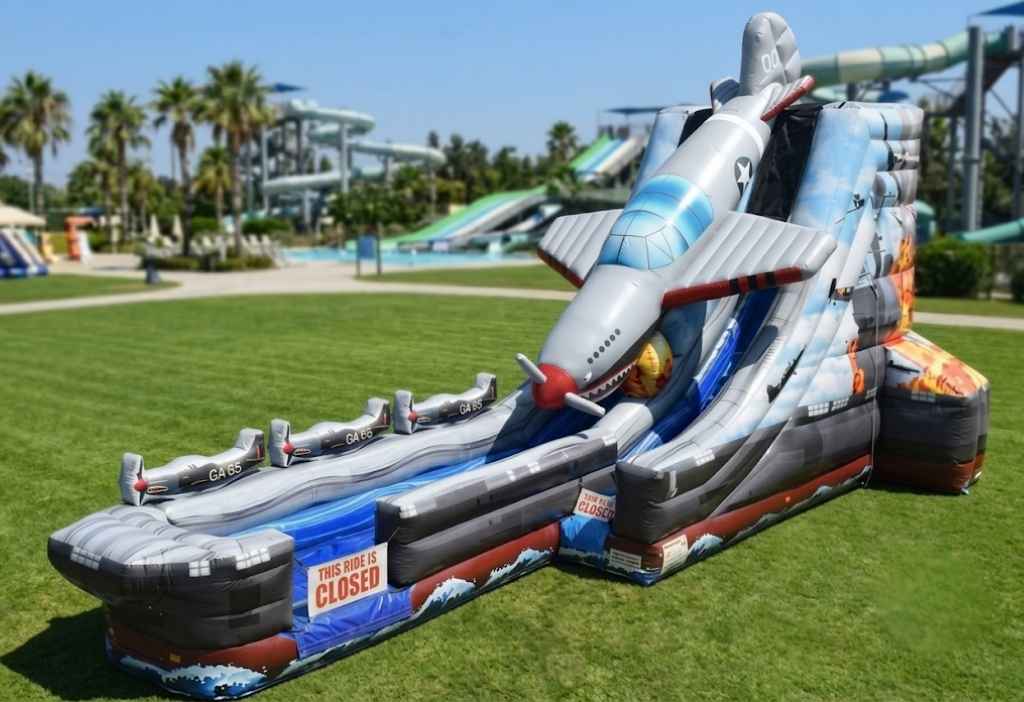 TOP GUN 20ft aircraft carrier water slide rental Chicago