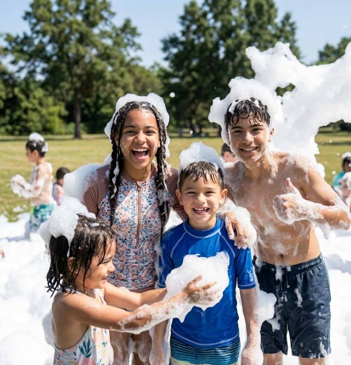 Enjoying a foam party in Chicago